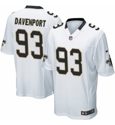 Men's Nike New Orleans Saints #93 Marcus Davenport Game White NFL Jersey