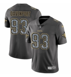 Men's Nike New Orleans Saints #93 Marcus Davenport Limited Black 2016 Salute to Service NFL Jersey