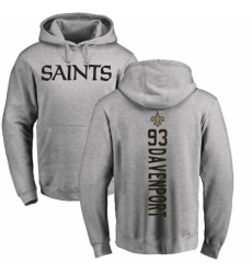 NFL Nike New Orleans Saints #93 Marcus Davenport Ash Backer Pullover Hoodie