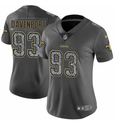 Women's Nike New Orleans Saints #93 Marcus Davenport Limited Black 2016 Salute to Service NFL Jersey