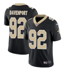 Youth Nike New Orleans Saints #92 Marcus Davenport Black Team Color Stitched NFL Vapor Untouchable Limited Jersey