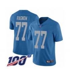 Men's Detroit Lions #77 Frank Ragnow Blue Alternate Vapor Untouchable Limited Player 100th Season Football Jersey