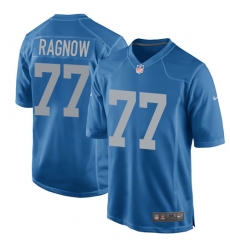 Men's Nike Detroit Lions #77 Frank Ragnow Game Blue Alternate NFL Jersey