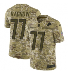 Men's Nike Detroit Lions #77 Frank Ragnow Limited Camo 2018 Salute to Service NFL Jersey