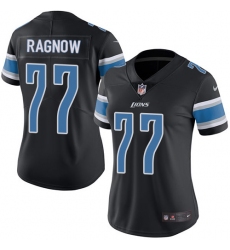 Women's Nike Detroit Lions #77 Frank Ragnow Limited Black Rush Vapor Untouchable NFL Jersey