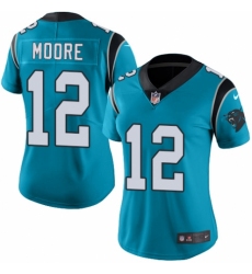 Women's Nike Carolina Panthers #12 D.J. Moore Blue Alternate Vapor Untouchable Limited Player NFL Jersey