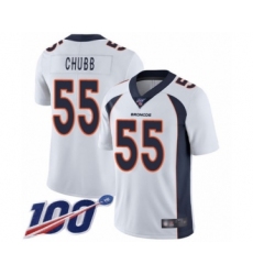 Men's Denver Broncos #55 Bradley Chubb White Vapor Untouchable Limited Player 100th Season Football Jersey