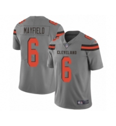 Youth Cleveland Browns #6 Baker Mayfield Limited Gray Inverted Legend Football Jersey