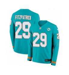 Men's Nike Miami Dolphins #29 Minkah Fitzpatrick Limited Aqua Therma Long Sleeve NFL Jersey
