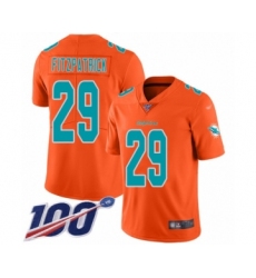 Youth Nike Miami Dolphins #29 Minkah Fitzpatrick Limited Orange Inverted Legend 100th Season NFL Jersey