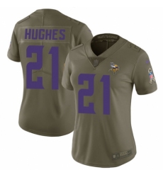 Women's Nike Minnesota Vikings #21 Mike Hughes Limited Olive 2017 Salute to Service NFL Jersey