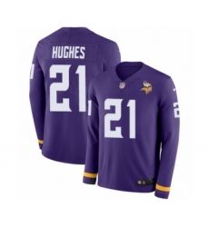 Youth Nike Minnesota Vikings #21 Mike Hughes Limited Purple Therma Long Sleeve NFL Jersey