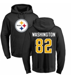 Nike Pittsburgh Steelers #82 James Washington Black Name & Number Logo Pullover Hoodie