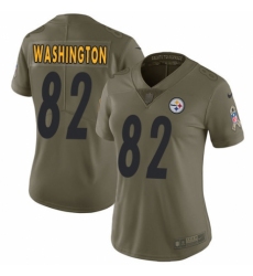Women's Nike Pittsburgh Steelers #82 James Washington Limited Olive 2017 Salute to Service NFL Jersey