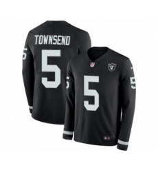 Men's Nike Oakland Raiders #5 Johnny Townsend Limited Black Therma Long Sleeve NFL Jersey