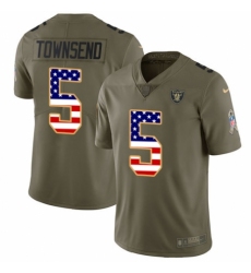Men's Nike Oakland Raiders #5 Johnny Townsend Limited Olive/USA Flag 2017 Salute to Service NFL Jersey