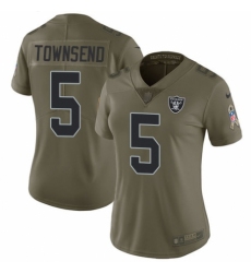 Women's Nike Oakland Raiders #5 Johnny Townsend Limited Olive 2017 Salute to Service NFL Jersey