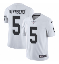 Youth Nike Oakland Raiders #5 Johnny Townsend White Vapor Untouchable Limited Player NFL Jersey