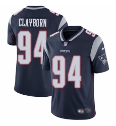 Men's Nike New England Patriots #94 Adrian Clayborn Navy Blue Team Color Vapor Untouchable Limited Player NFL Jersey