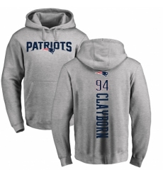 NFL Nike New England Patriots #94 Adrian Clayborn Ash Backer Pullover Hoodie