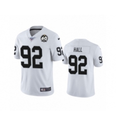 Youth Oakland Raiders #92 P.J. Hall White 60th Anniversary Vapor Untouchable Limited Player 100th Season Football Jersey