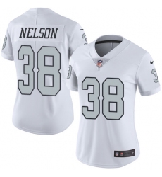 Women's Nike Oakland Raiders #38 Nick Nelson Limited White Rush Vapor Untouchable NFL Jersey