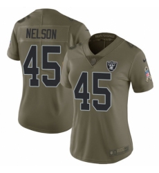 Women's Nike Oakland Raiders #45 Nick Nelson Limited Olive 2017 Salute to Service NFL Jersey