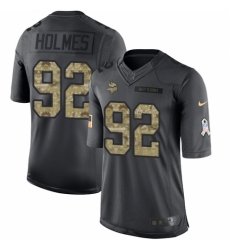 Men's Nike Minnesota Vikings #92 Jalyn Holmes Limited Black 2016 Salute to Service NFL Jersey