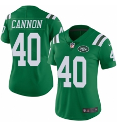 Women's Nike New York Jets #40 Trenton Cannon Limited Green Rush Vapor Untouchable NFL Jersey