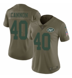 Women's Nike New York Jets #40 Trenton Cannon Limited Olive 2017 Salute to Service NFL Jersey