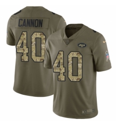 Youth Nike New York Jets #40 Trenton Cannon Limited Olive/Camo 2017 Salute to Service NFL Jersey