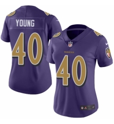 Women's Nike Baltimore Ravens #40 Kenny Young Limited Purple Rush Vapor Untouchable NFL Jersey