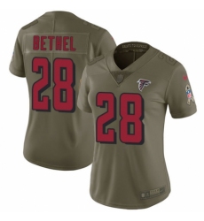 Women's Nike Atlanta Falcons #28 Justin Bethel Limited Olive 2017 Salute to Service NFL Jersey