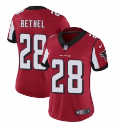Women's Nike Atlanta Falcons #28 Justin Bethel Red Team Color Vapor Untouchable Limited Player NFL Jersey