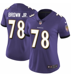 Women's Nike Baltimore Ravens #78 Orlando Brown Jr. Purple Team Color Vapor Untouchable Limited Player NFL Jersey