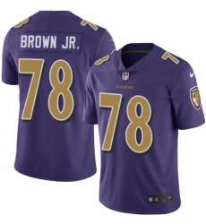 Youth Nike Baltimore Ravens #78 Orlando Brown Jr. Limited Purple Rush Vapor Untouchable NFL Jersey