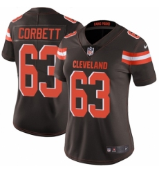 Women's Nike Cleveland Browns #63 Austin Corbett Brown Team Color Vapor Untouchable Limited Player NFL Jersey
