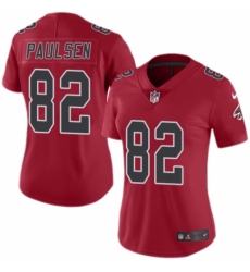 Women's Nike Atlanta Falcons #82 Logan Paulsen Limited Red Rush Vapor Untouchable NFL Jersey