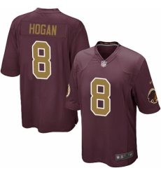 Men's Nike Washington Redskins #8 Kevin Hogan Game Burgundy Red/Gold Number Alternate 80TH Anniversary NFL Jersey