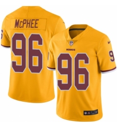 Men's Nike Washington Redskins #96 Pernell McPhee Elite Gold Rush Vapor Untouchable NFL Jersey