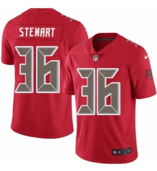 Men's Nike Tampa Bay Buccaneers #36 M.J. Stewart Limited Red Rush Vapor Untouchable NFL Jersey