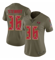Women's Nike Tampa Bay Buccaneers #36 M.J. Stewart Limited Olive 2017 Salute to Service NFL Jersey