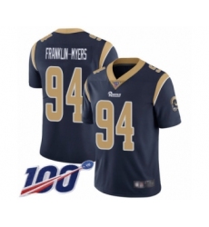 Men's Los Angeles Rams #94 John Franklin-Myers Navy Blue Team Color Vapor Untouchable Limited Player 100th Season Football Jersey