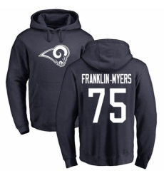 NFL Nike Los Angeles Rams #57 John Franklin-Myers Navy Blue Name & Number Logo Pullover Hoodie
