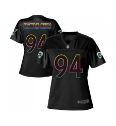 Women's Los Angeles Rams #94 John Franklin-Myers Game Black Fashion Football Jersey