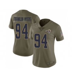 Women's Los Angeles Rams #94 John Franklin-Myers Limited Olive 2017 Salute to Service Football Jersey