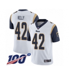 Men's Los Angeles Rams #42 John Kelly White Vapor Untouchable Limited Player 100th Season Football Jersey