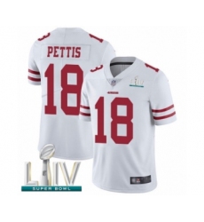 Men's San Francisco 49ers #18 Dante Pettis White Vapor Untouchable Limited Player Super Bowl LIV Bound Football Jersey
