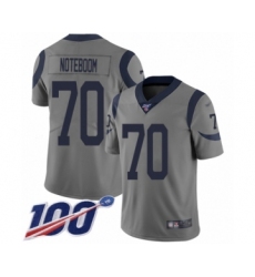 Men's Los Angeles Rams #70 Joseph Noteboom Limited Gray Inverted Legend 100th Season Football Jersey