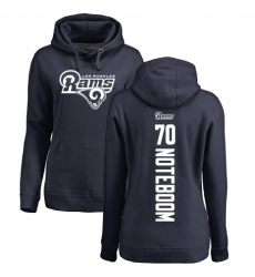NFL Women's Nike Los Angeles Rams #70 Joseph Noteboom Navy Blue Backer Pullover Hoodie